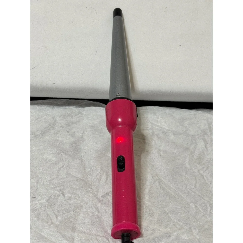 Conair You Curl Tapered Ceramic‎ Curling Wand Pink Silver Clipless Hair Styler